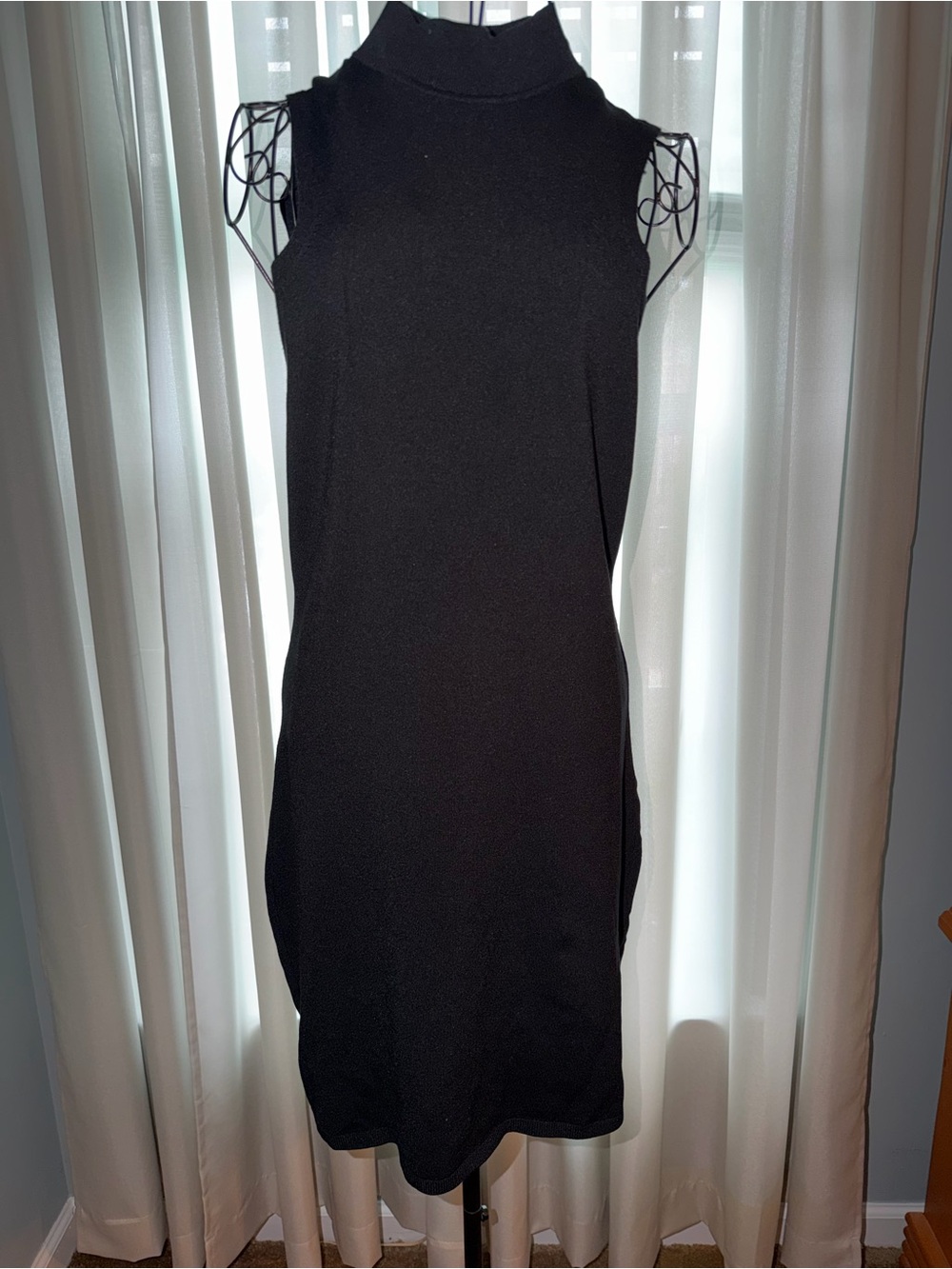 Express Black Sleeveless Mock Neck Knit Sweater Bodycon Mini Dress Size Medium